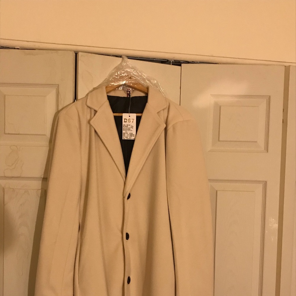 Men’s Ivory off white Wool Coat custommadeinChina.